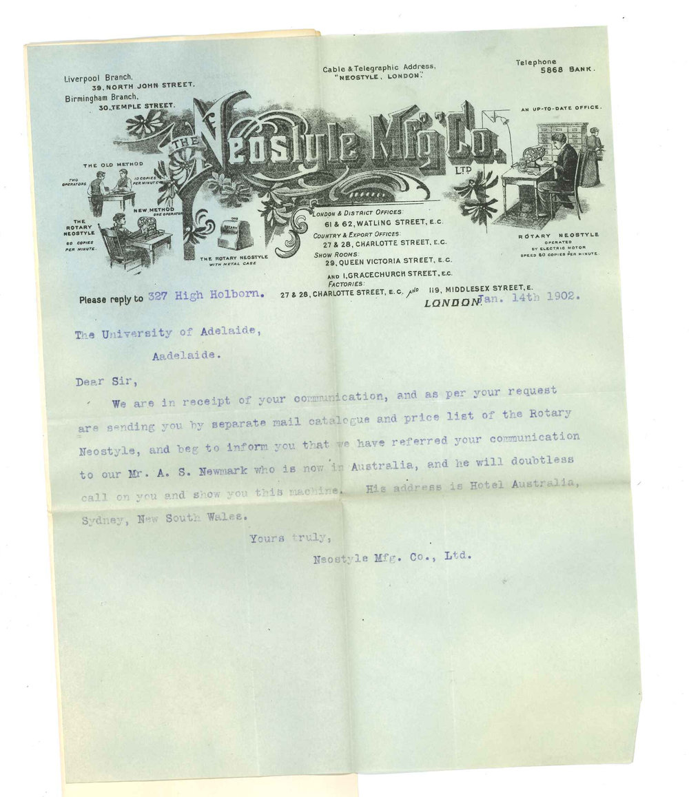 A S Newmark - Neostyle Co - London - Forwarding Catalogue and Price List of Rotary Neostyle