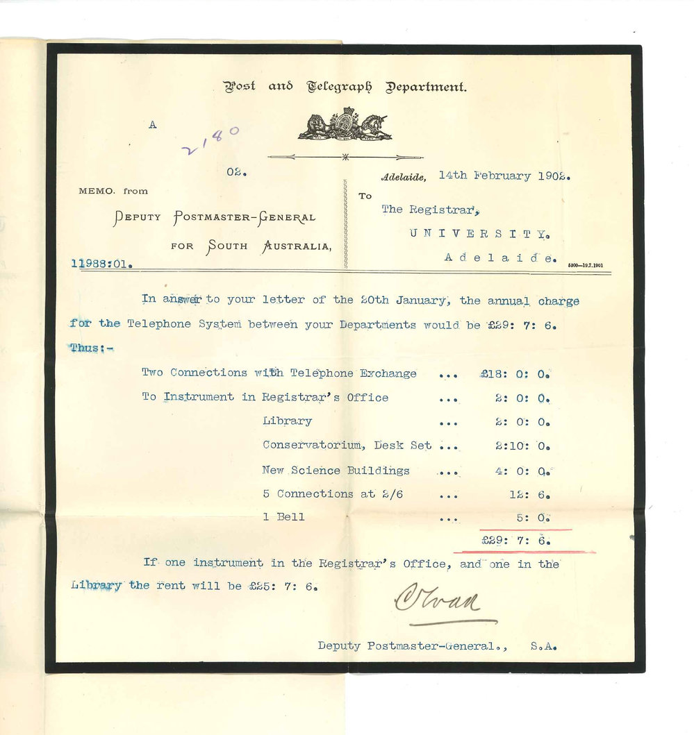 Charles Todd - Deputy Postmaster General GPO - Telephone system for University