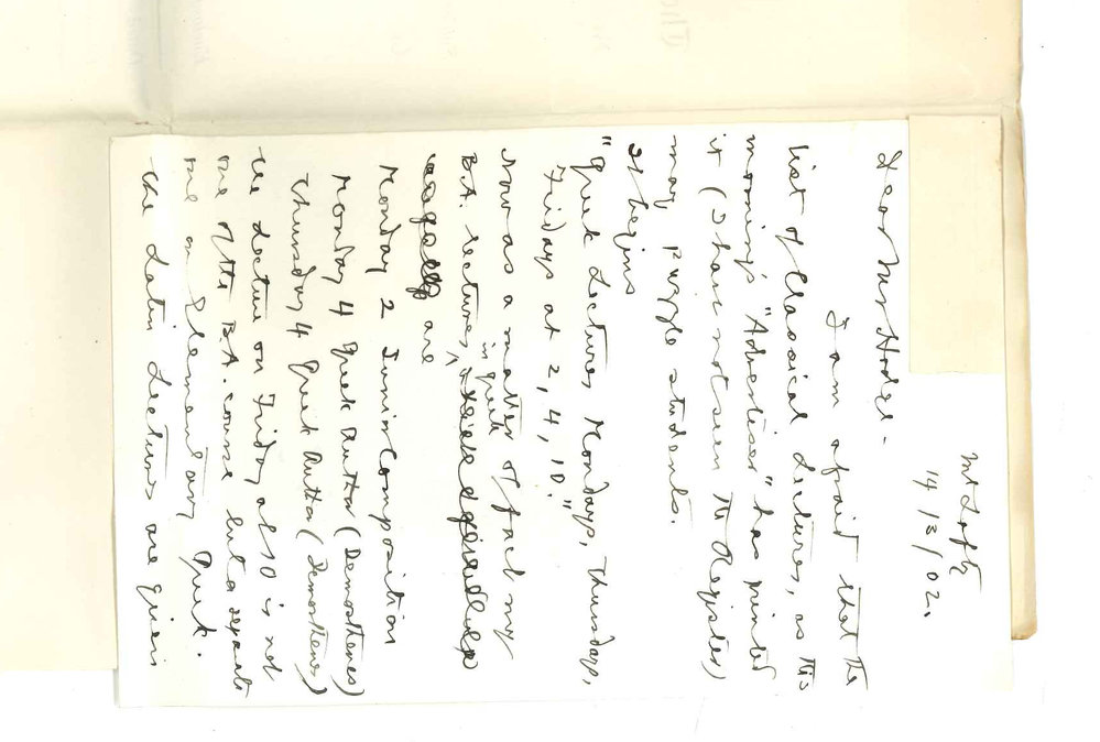 Professor Edward von Blomberg Bensley - Mount Lofty - With respect to Advertisement concerning lectures