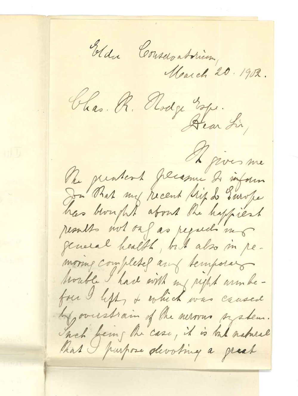 Herr Immanuel Gotthold Reimann - Conservatorium - Regarding recognition of himself as Senior Pianoforte Teacher and Pianist at Conservatorium Concerts etc
