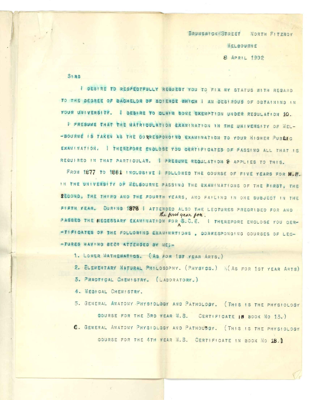 William R Fox - Melbourne - Admission ad eundem statum