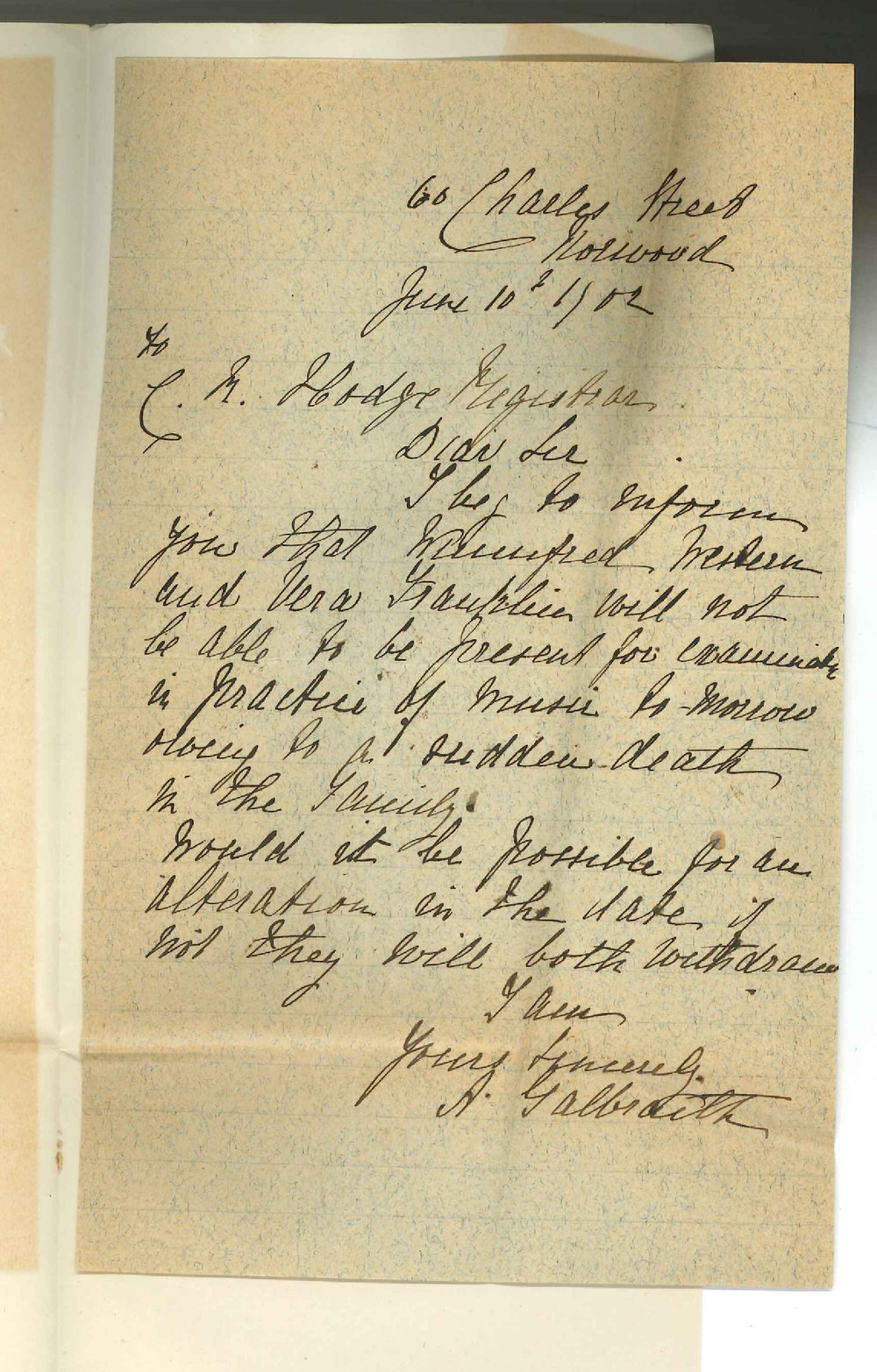 Miss A Galbraith - Norwood - Withdrawing candidates from Primary Practice Examination