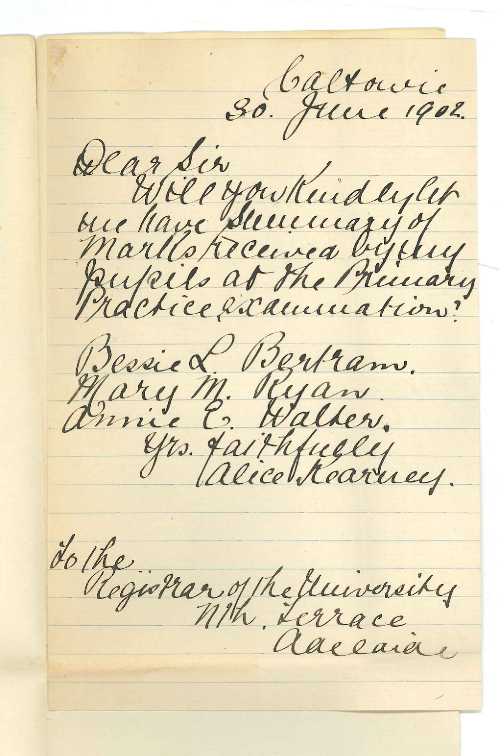 Miss Alice Kearney - Caltowie - Requesting Primary Practice Cards of Marks