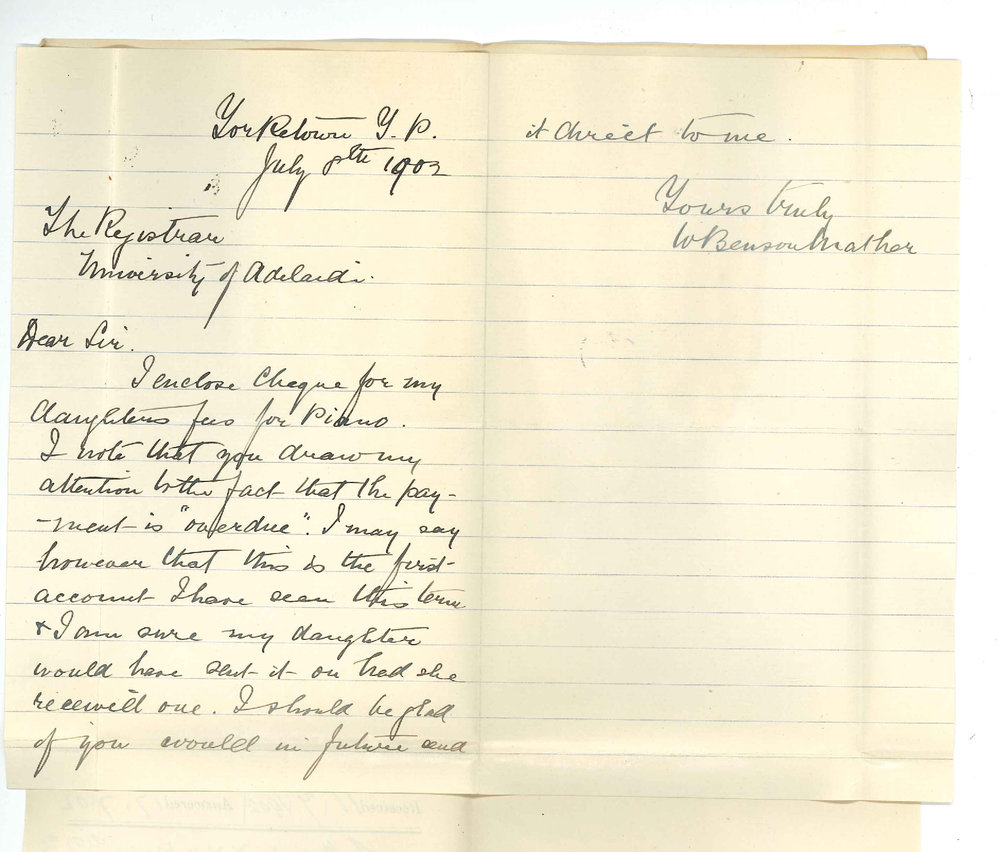 Reverend W Benson Mather - Yorketown - Objection to account sent for fees due