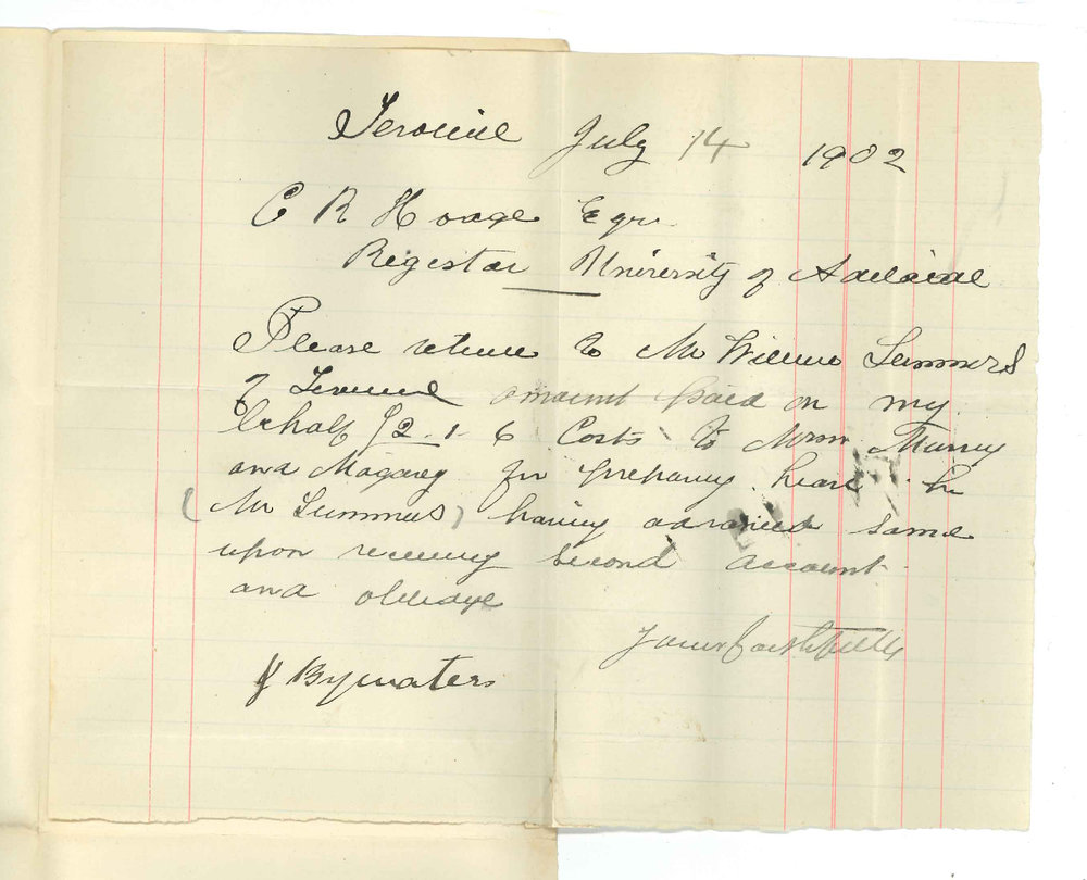 J Bywaters - Terowie - Authority to pay Mr Summers &pound;2-1-6