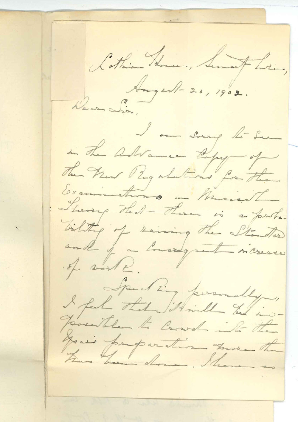 Miss G Stenhouse - Semaphore - With respect to increase of the Standard for Theory of Music Exams