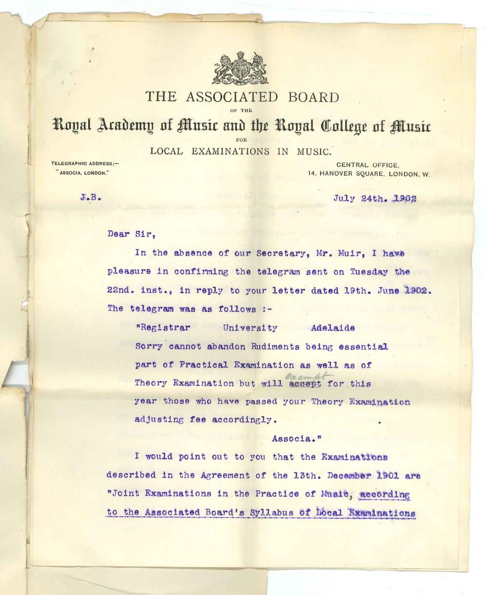 Thomas Threlfall - Chairman - Associated Board London - In reference to the Rudiments of Music