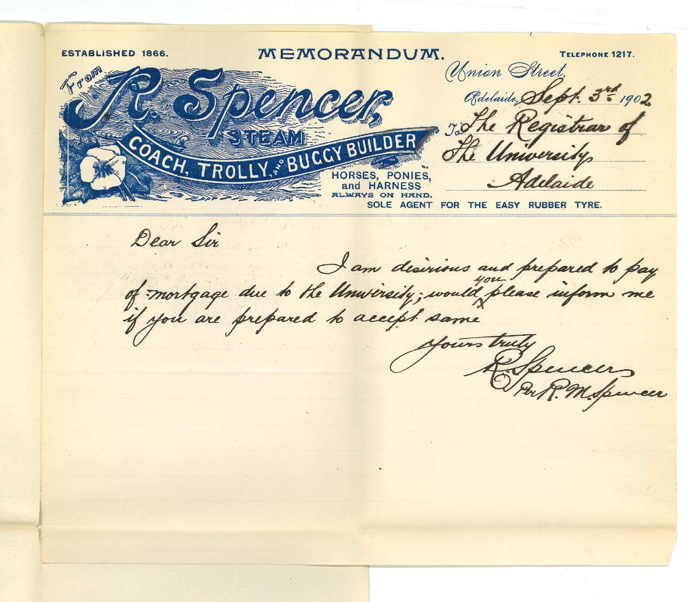 R Spencer - Union Street City - Notice of payment of Mortgage