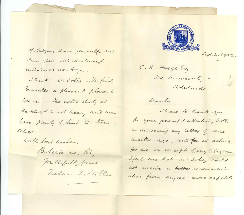 Frederic T Miller - Townsville - Thanks for information with regards to Mr Jolly