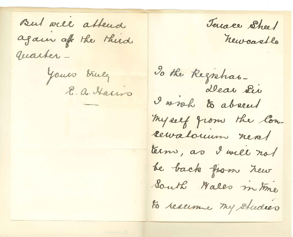 Miss Emma A Harris - Newcastle NSW - Discontinuing at Conservatorium