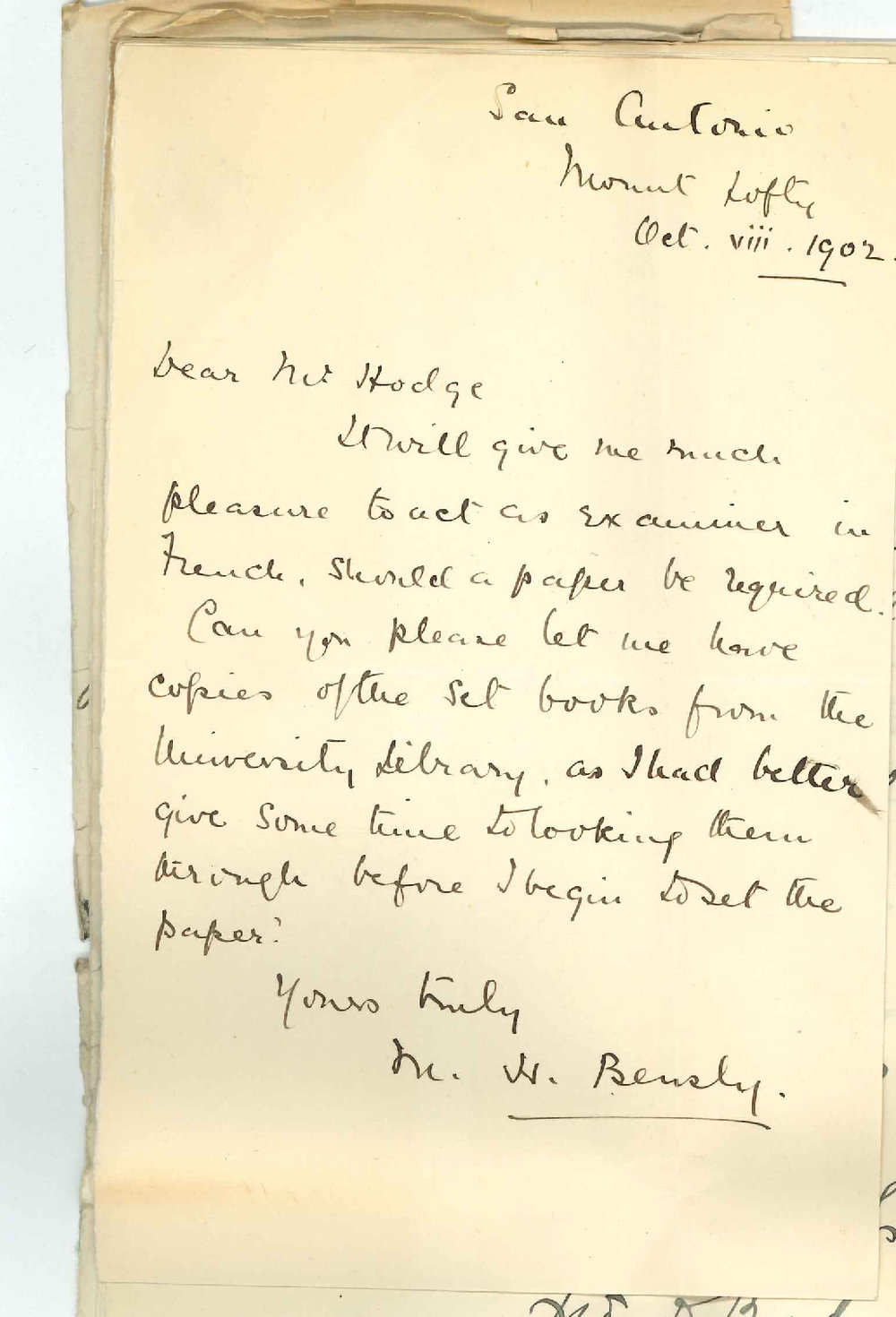 F D Bird - J H Miichell - Professors Kernot Allen Masson - Laurie R Adams - J Crowther - S Jevons - J Jamieson - I Borthwick - Mrs Beasley - Consenting to act as an additional examiner
