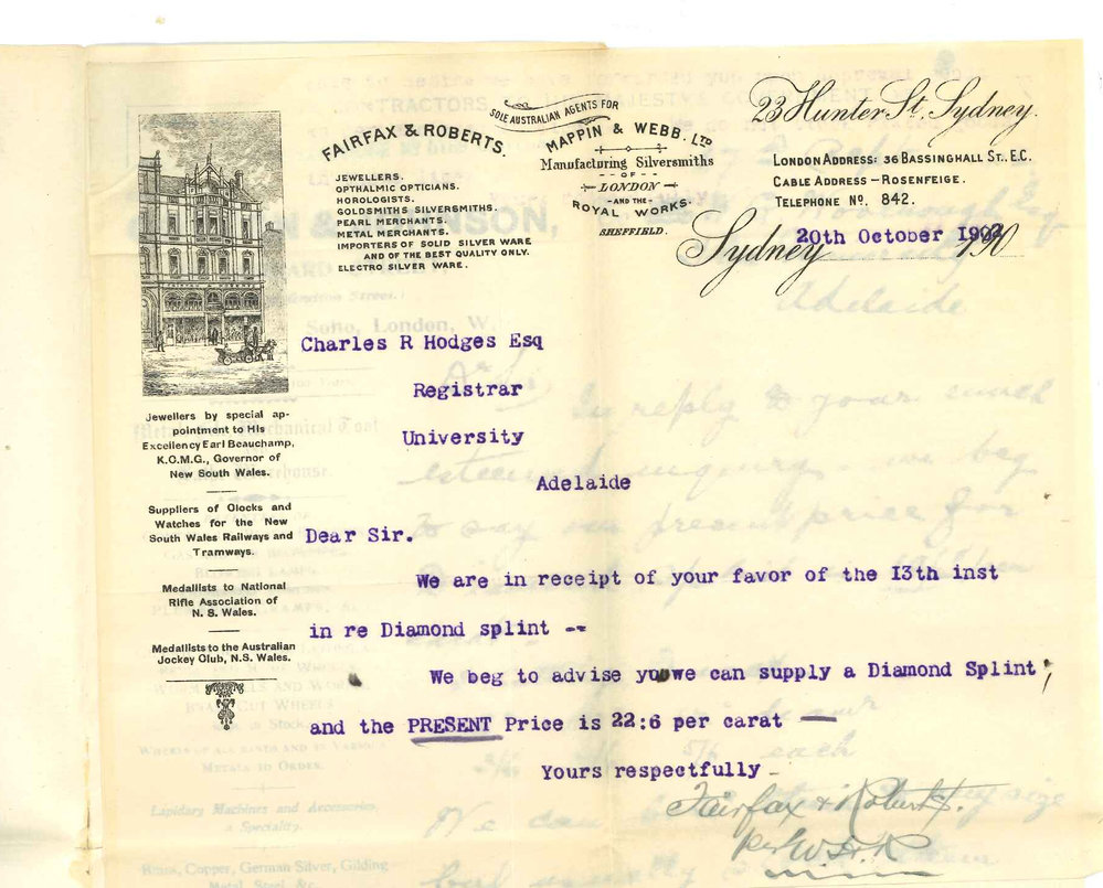 Fairfax and Roberts - Cotton and Johnson - Price for Diamond Splint