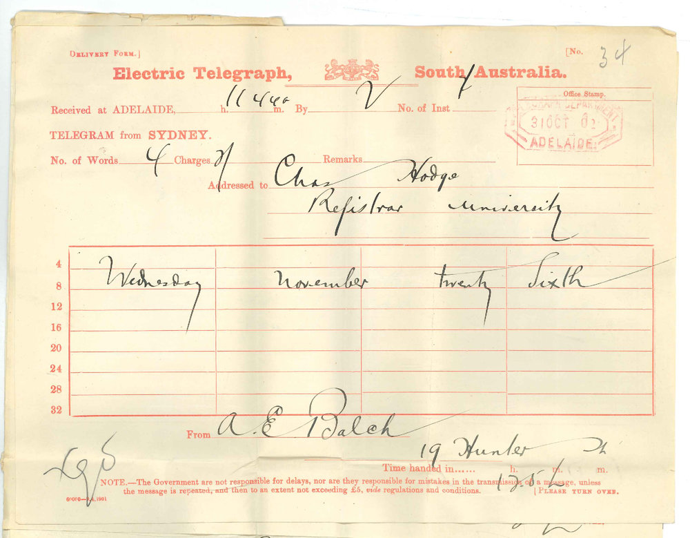 A E Balch - Resident Clerk - The Associated Board - Sydney - Mr Knott Examining in Practice of Music at Country Centres and method of conducting School Exams