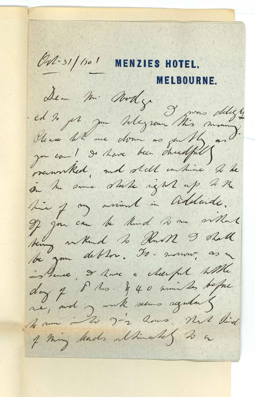 S P Waddington - Melbourne - Concerning Practice of Music Examinations arrangements
