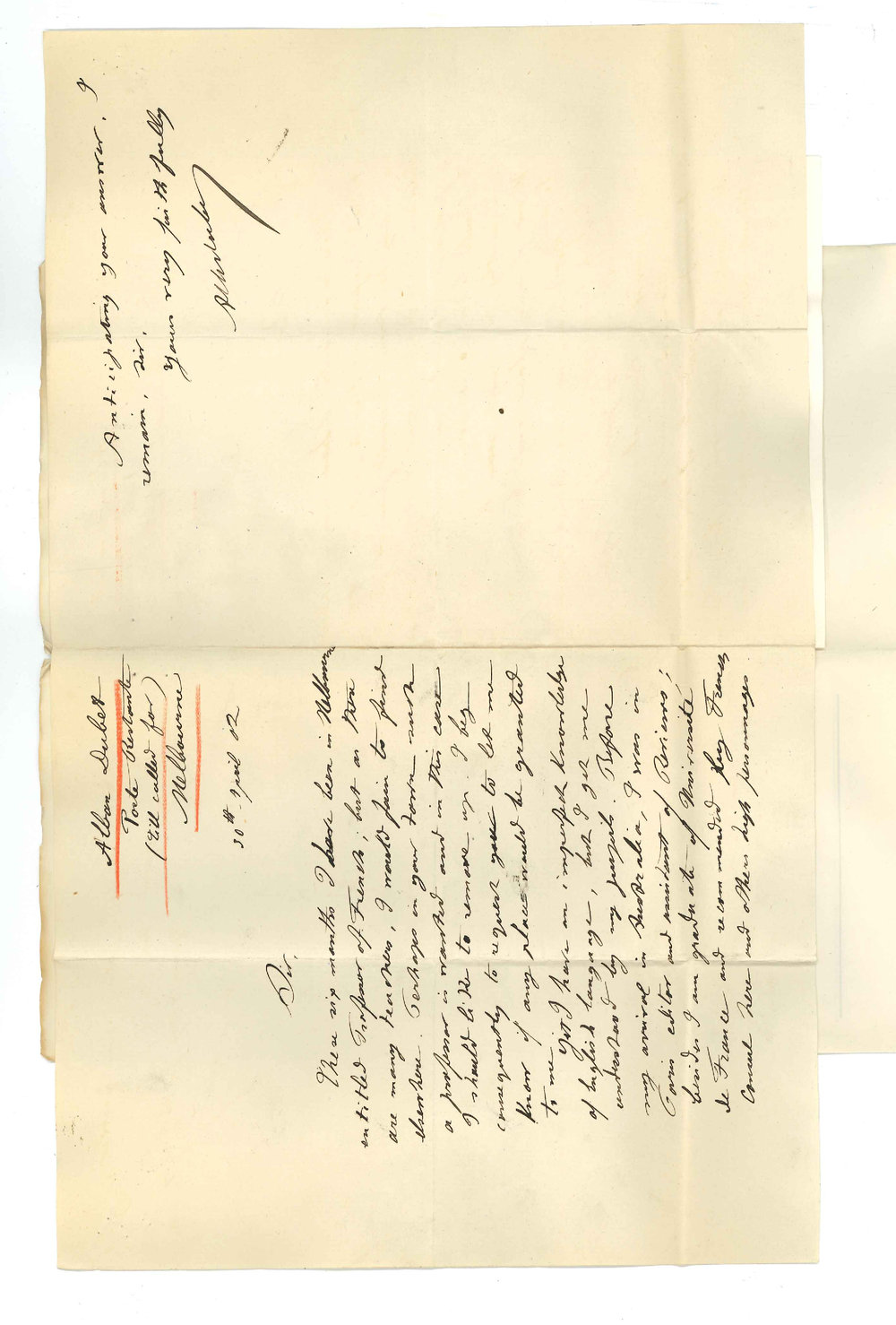 Alban Dubet - Melbourne - Asking if there is a vacancy for a lecturer on French in University