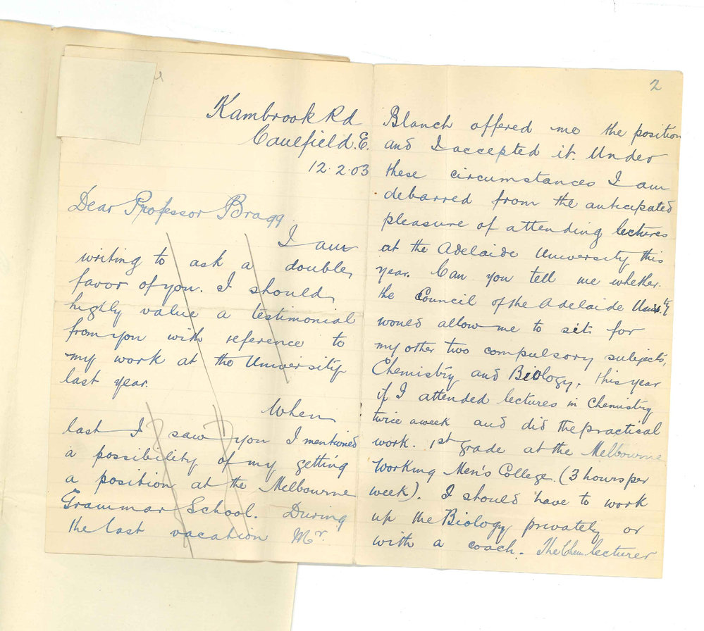 G Wallace - Caulfield Victoria - Exemption from attendance at lectures