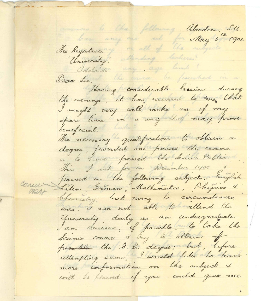 P A Roach - Aberdeen - Requesting information of BSc Course