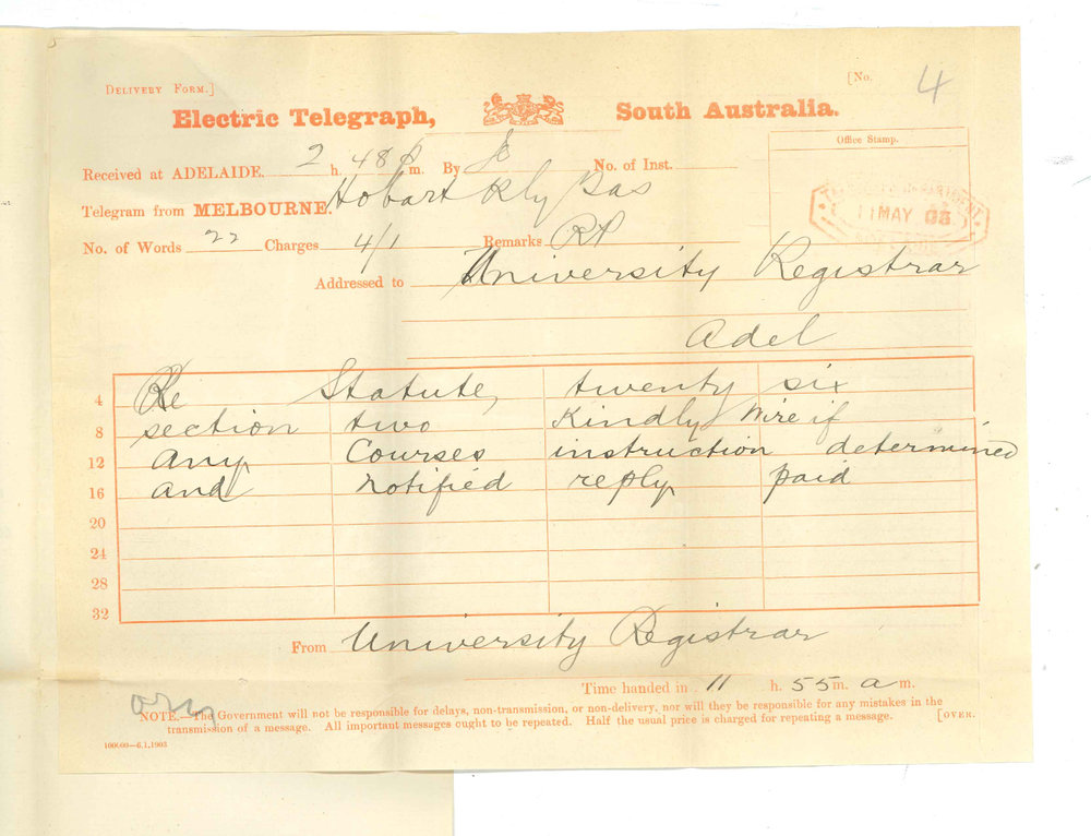 Registrar - University of Tasmania - Request information of Courses in connection with Technical School Perth