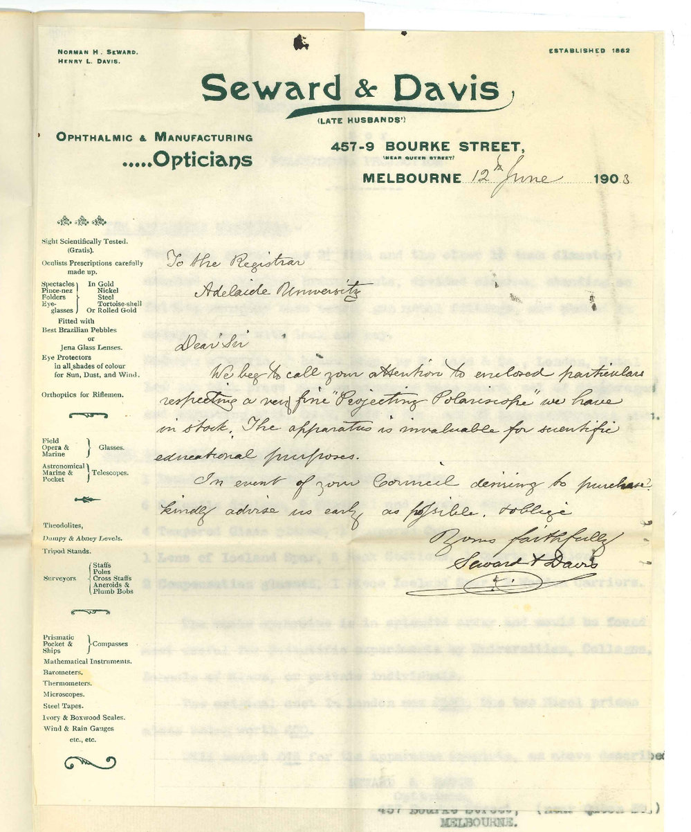 Seward and Davis - Melbourne - Projecting Polariscope for sale