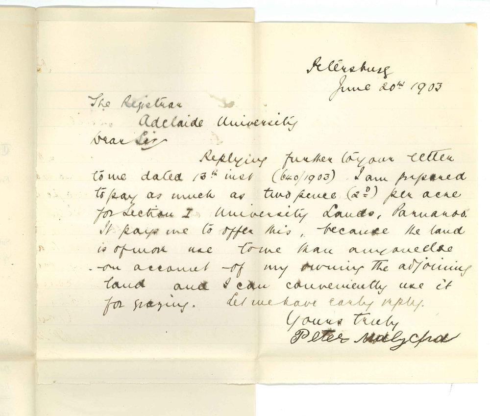 Peter Malycha - Petersburg - Offer for 550 Acres Section 1 Hundred of Parnaroo