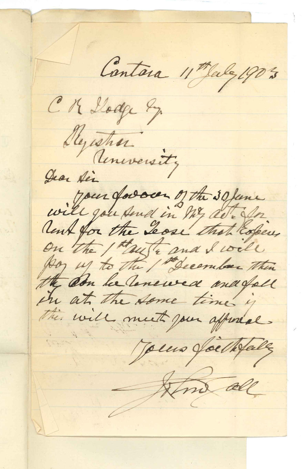 John Gall - Cantara - Asking for Account