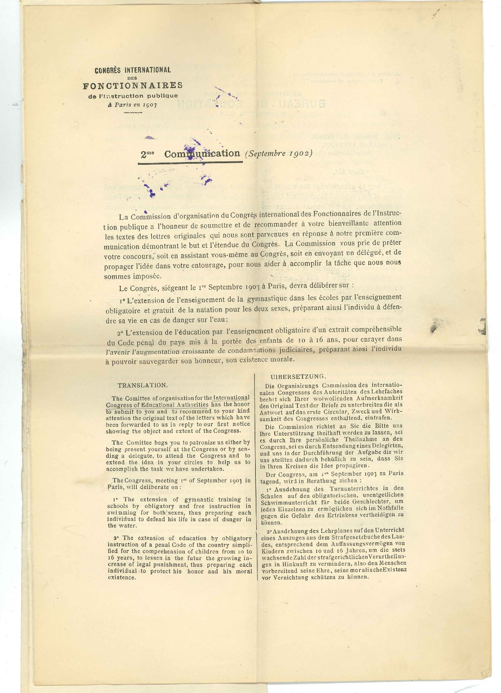 Francis E Brant - Secretary International Congress of Educational Authorities - Paris - Invitation to send delegate