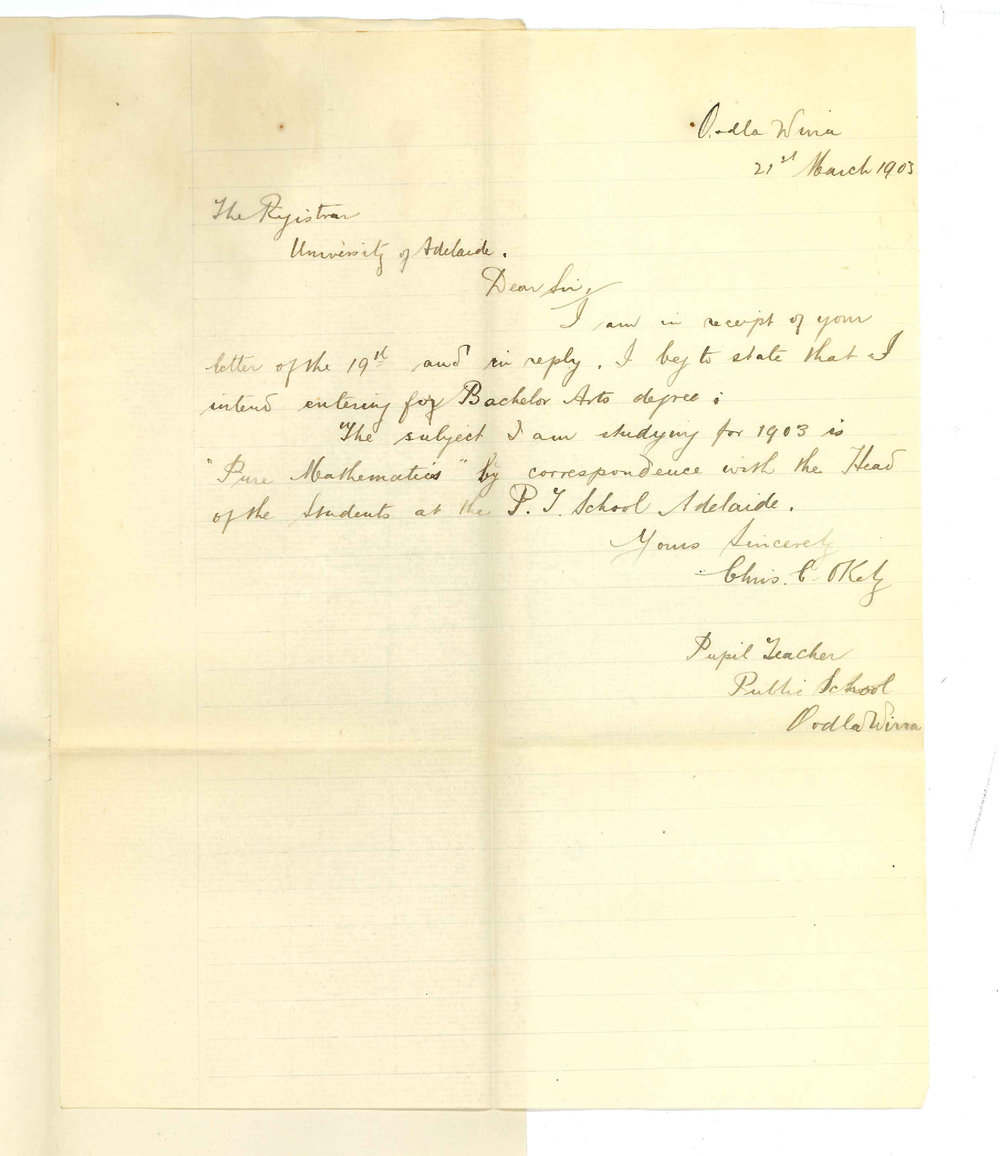 Chris C Okely - Pupil Teacher - Oodla Wirra Public School - Course he intends to study and subject he is studying this year