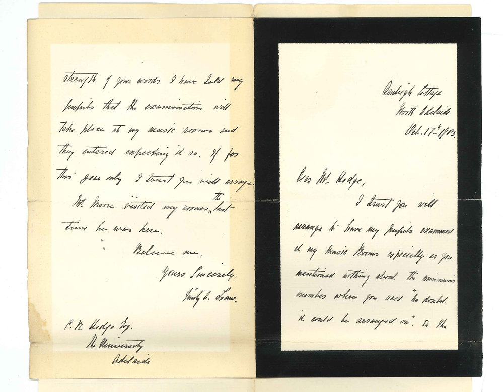 Mrs Emily A Law - North Adelaide - Re Examiner visiting school