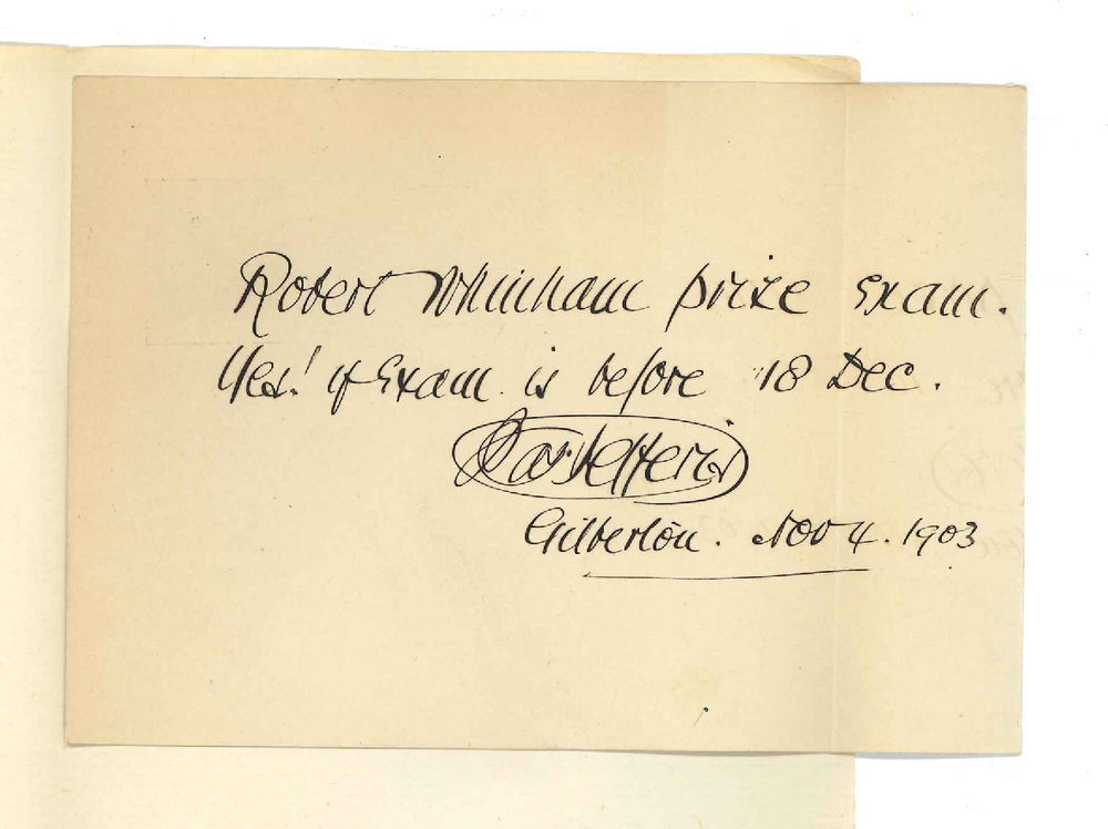 Reverend J J Jefferis - Gilberton - Consenting to act as additional Examiner