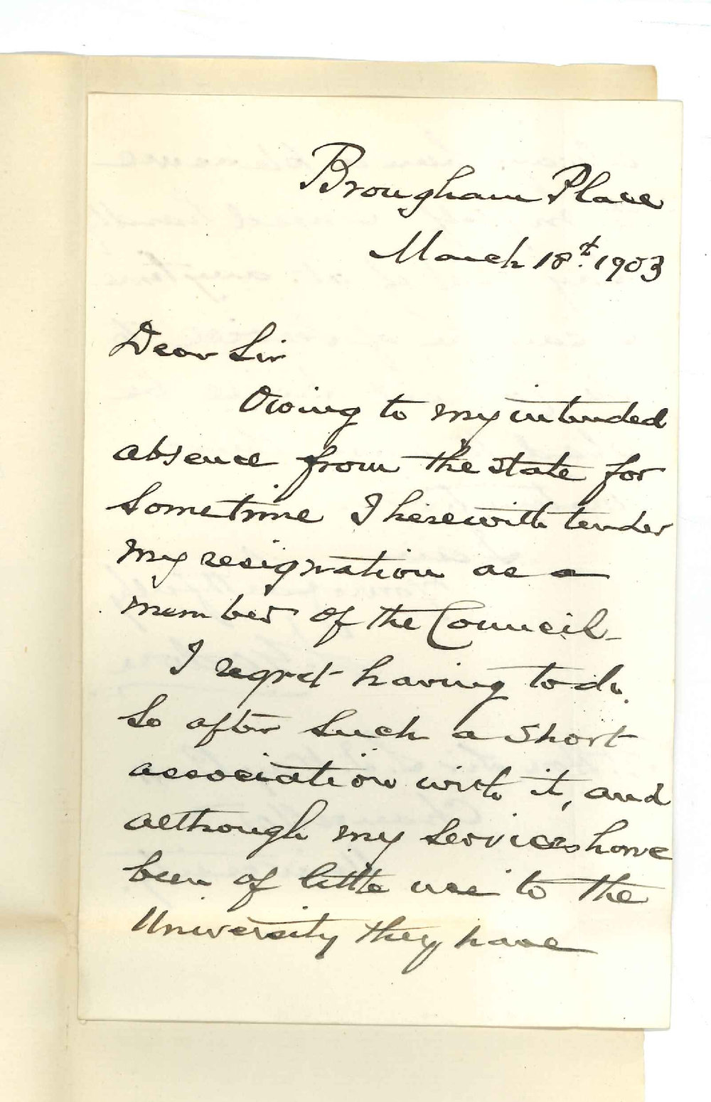 J Gordon - North Adelaide - Resignation as a member of the Council