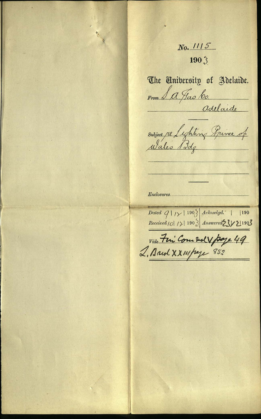 SA Gas Company - Adelaide - Lighting Prince of Wales Building