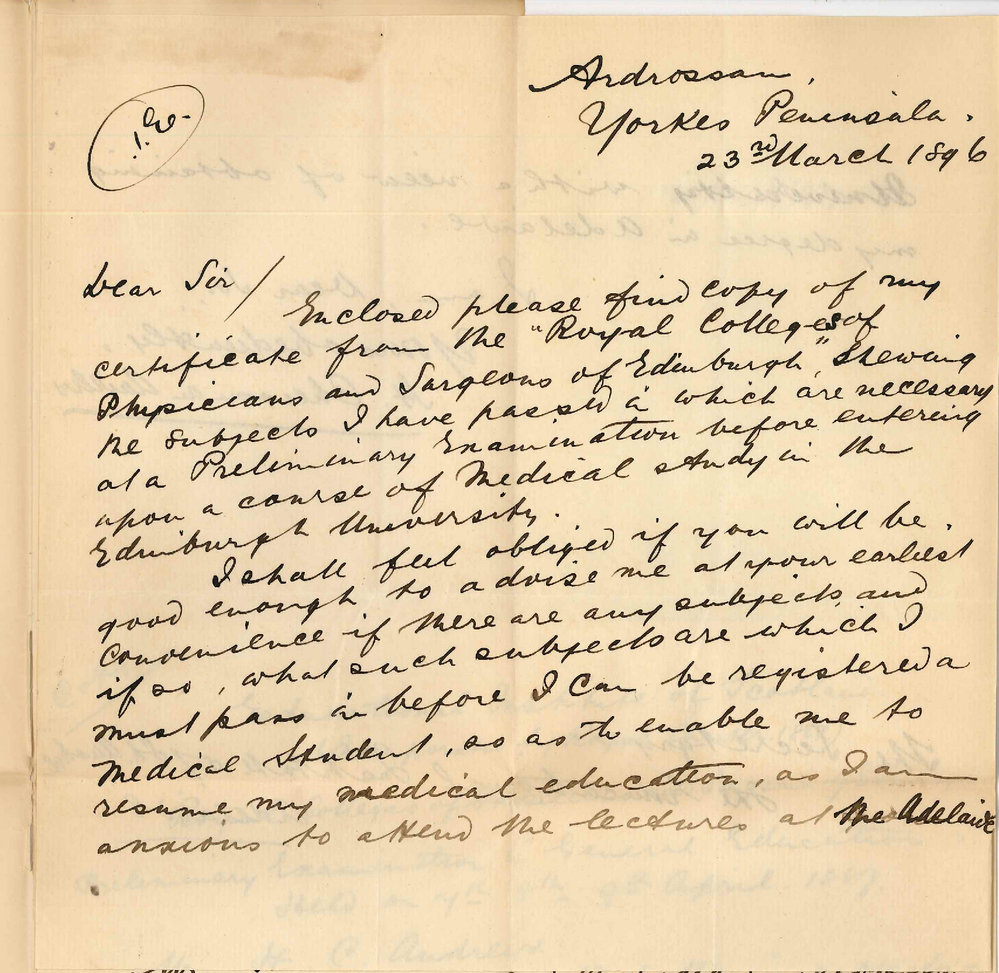 H Cheesman Andrews - Ardrossan Yorkes Peninsula - Re entering MB Course ad eundem statum