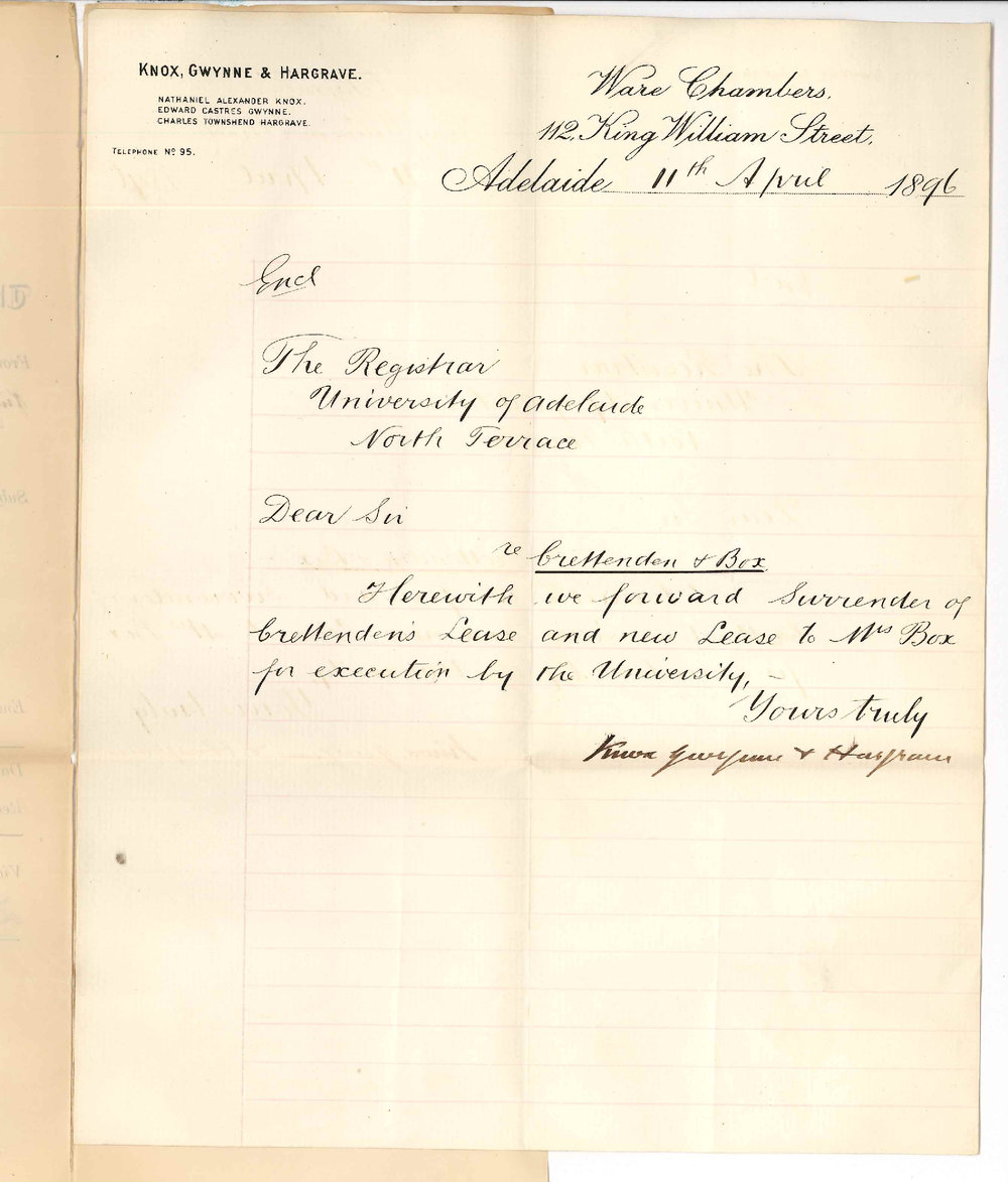 Knox Gwynne and Hargrave - King William Street Adelaide - Regarding Crettenden and Box