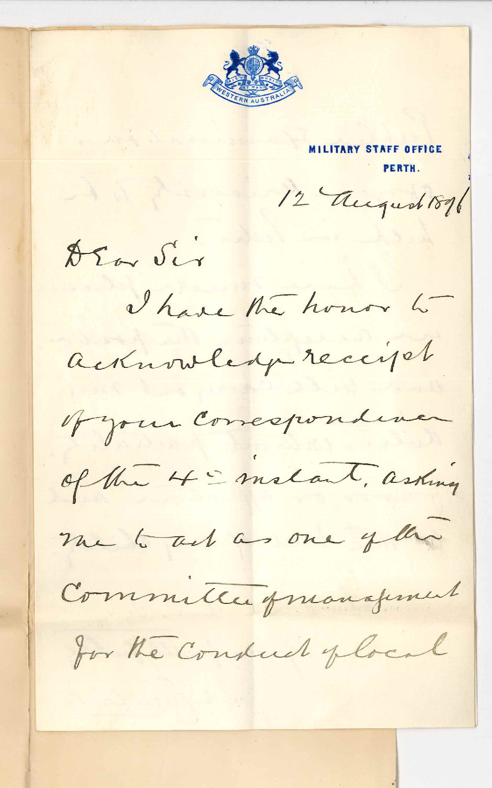 Captain Campbell - Perth - Will act on Committee for Examination