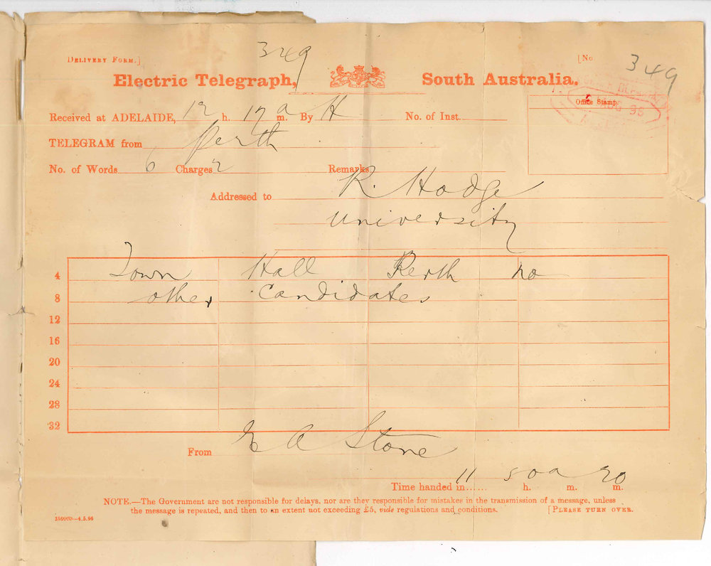 W A Stone - Perth - Regarding Place of Holding Preliminary Examination in Perth