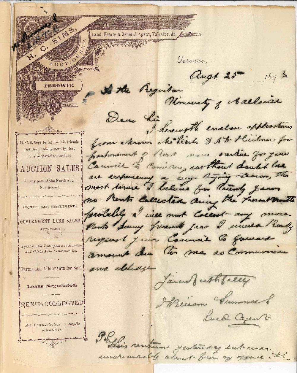 William Summers - Terowie - Parnaroo Lands