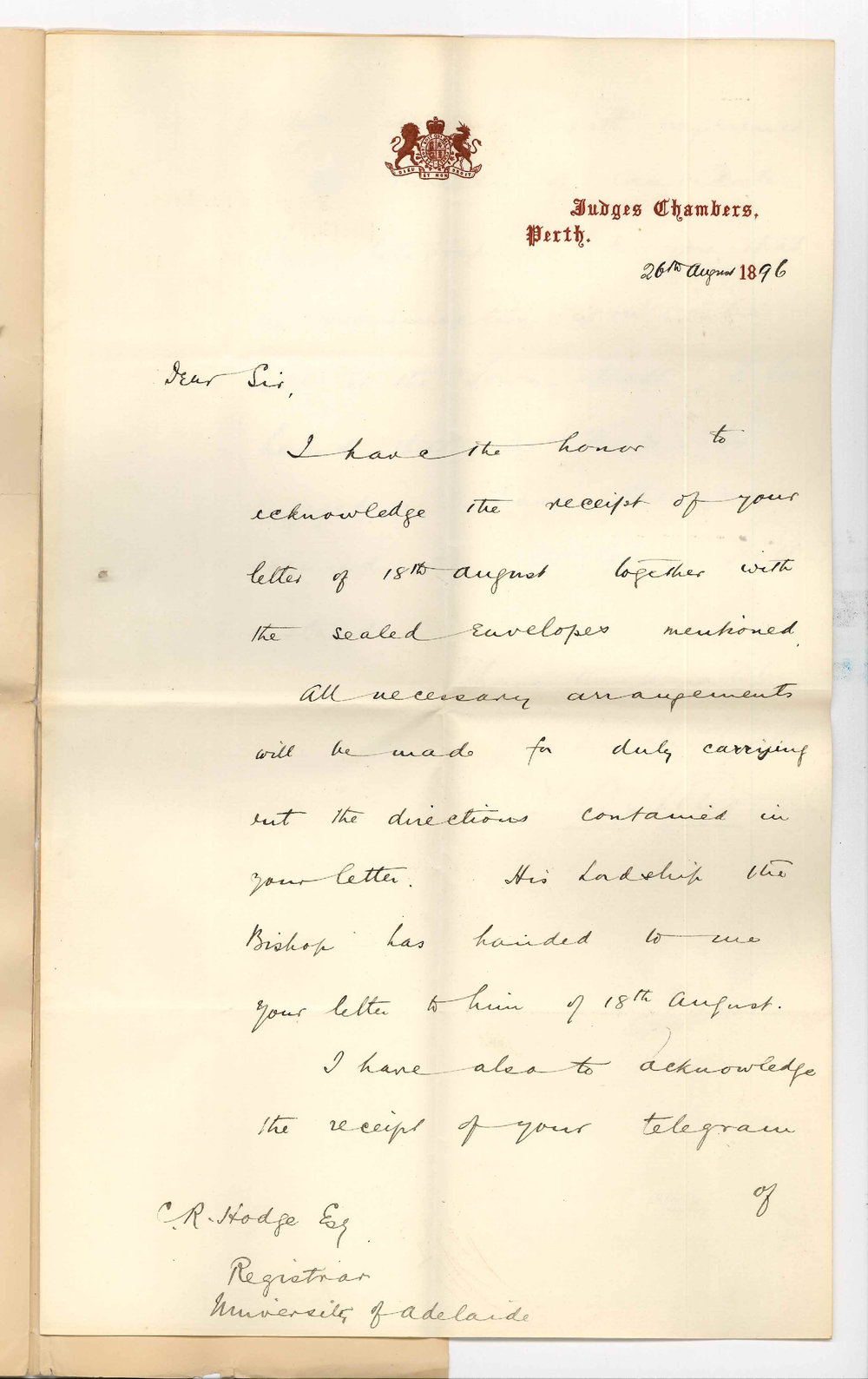 Justice Stone - Perth - Arrangement for Preliminary Examination