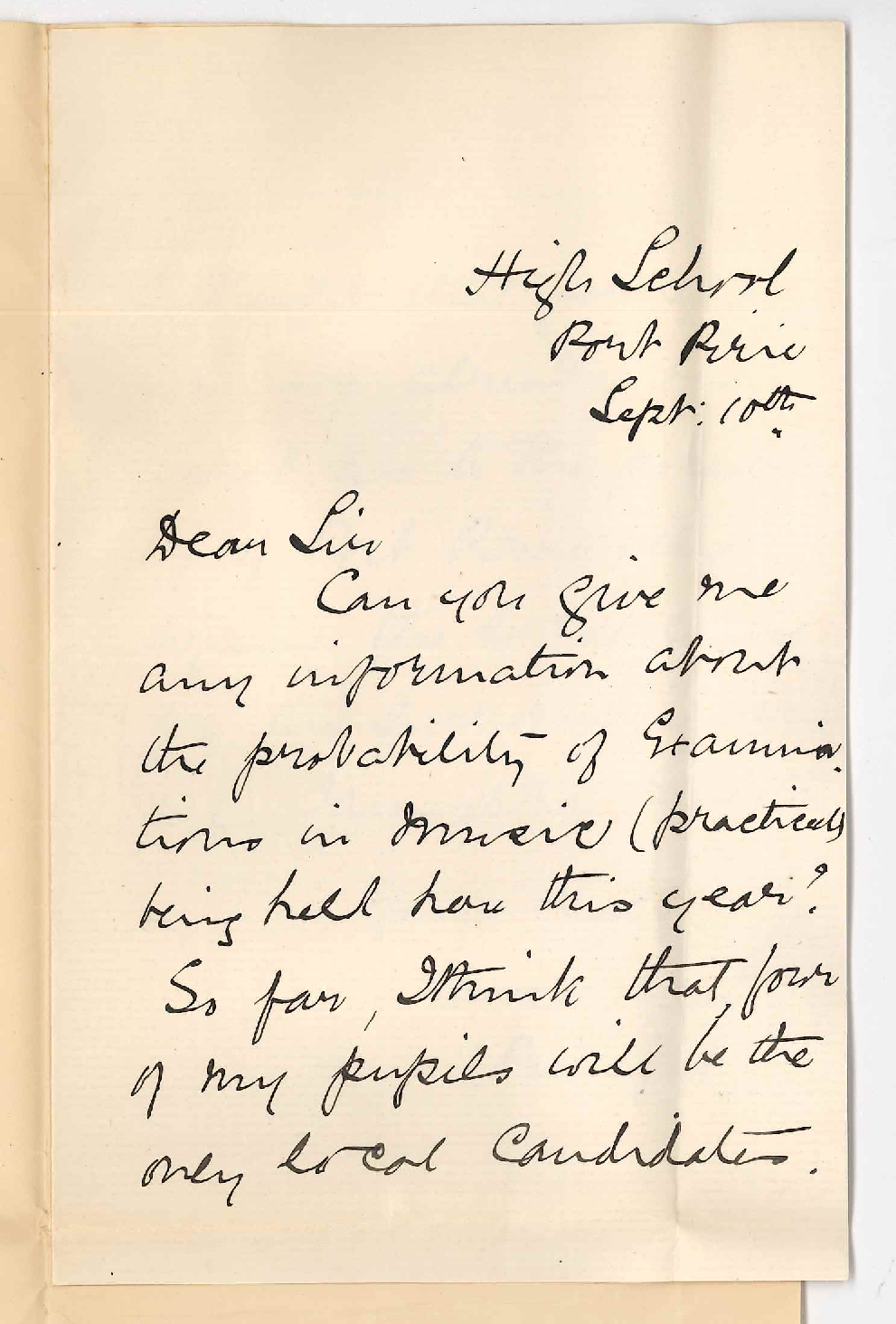Bessie Scott - High School Port Pirie - Examinations in Music