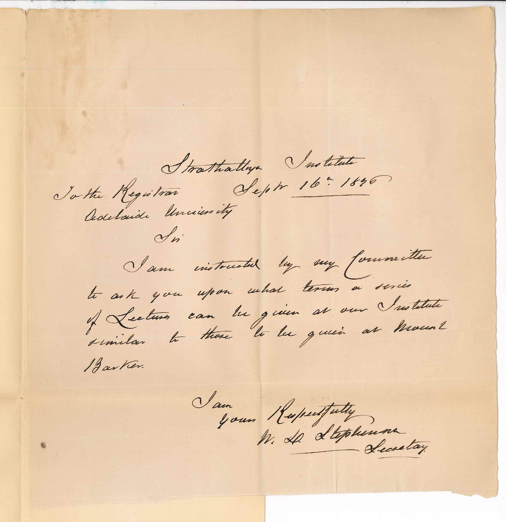 W D Stephenson - Strathalbyn Institute - With reference to course of Lectures in Strathalbyn Institute