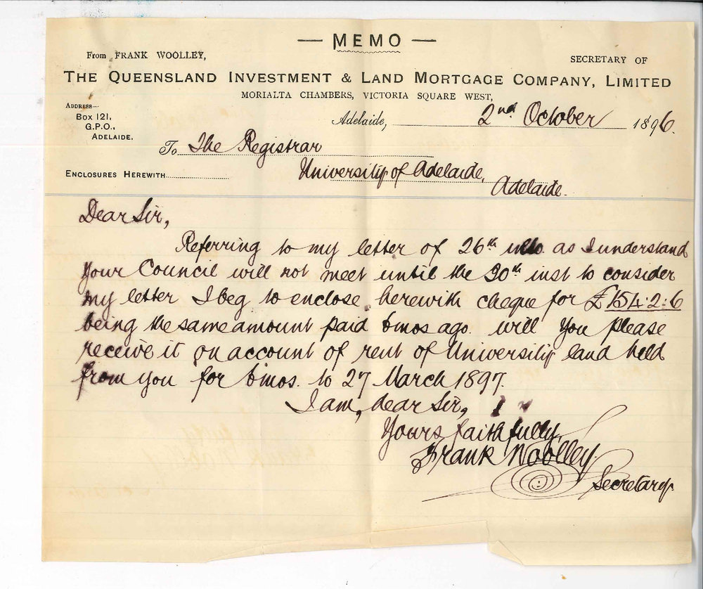 Frank Woolley - Queensland Investment and Land Mortgage Company - Reduction of Rent
