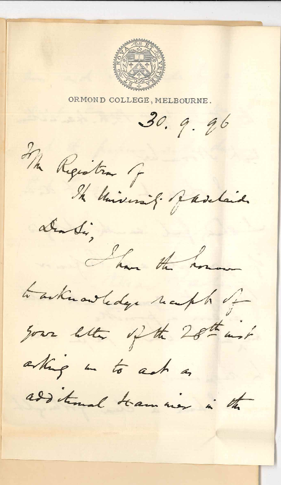 John Henry MacFarland - Consenting to act as additional Examiner