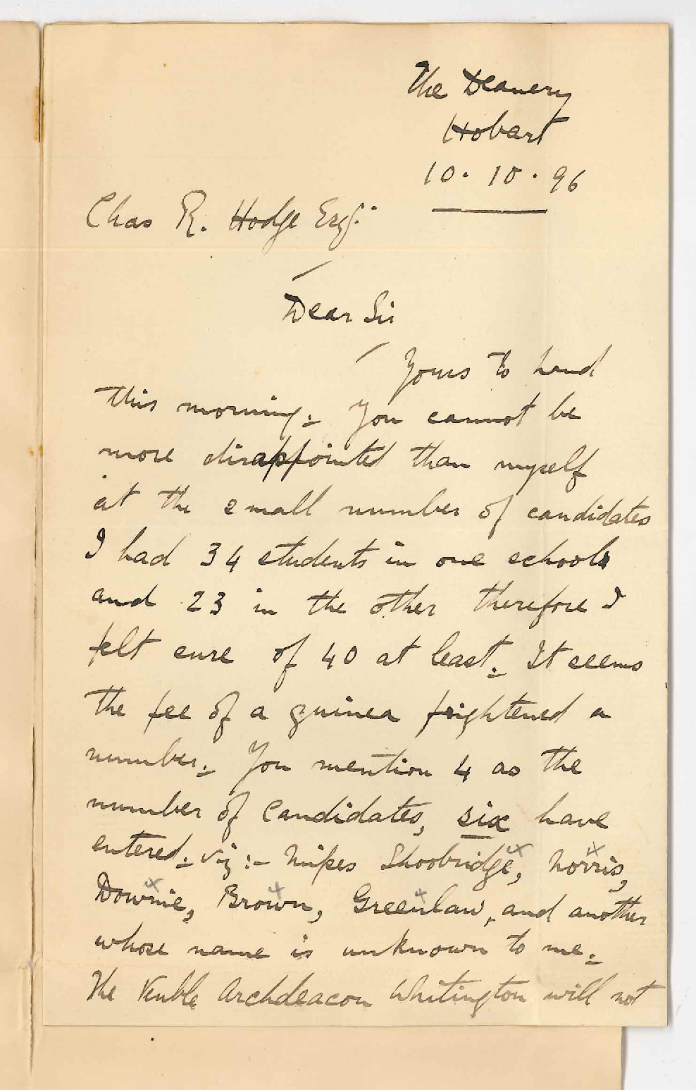 F W Weierter - Hobart - Music Examinations