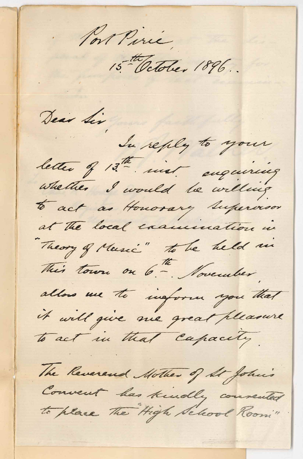 W J Walker - Port Pirie - Consenting to act as Supervisor