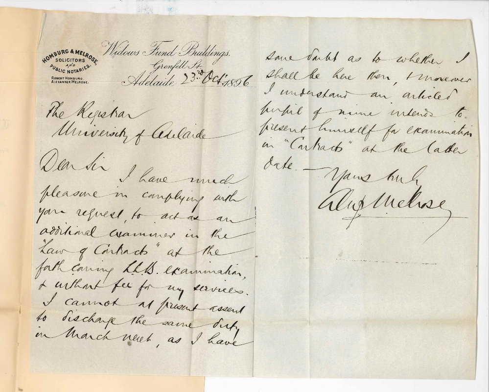 Alexander Melrose - Adelaide - Will act as Examiner