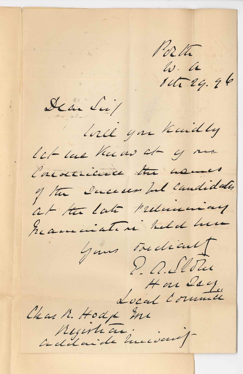 Judge Edward Albert Stone - Perth - List of successful candidates at Preliminary