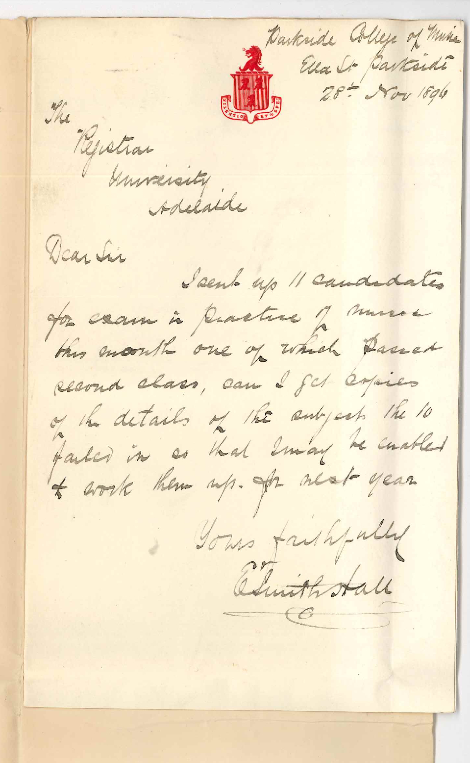 E Smith Hall - Parkside - Details of subjects for Music Exams Failures