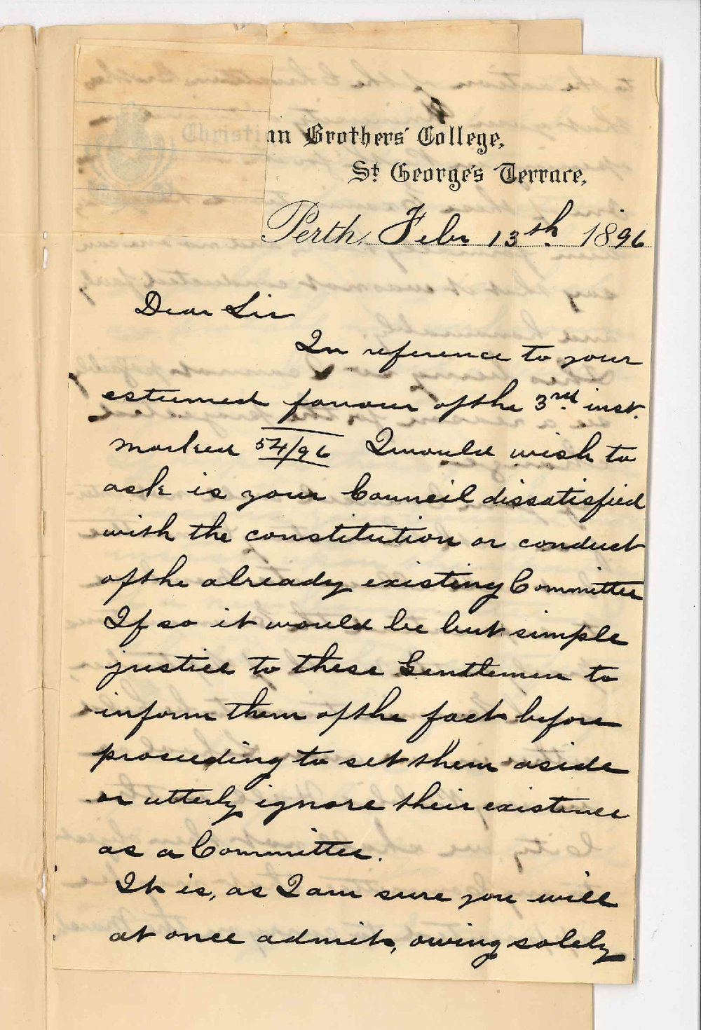 Reverend Thomas A O'Brien - Christian Brothers College Perth - Local Committee for Public Exams in Perth
