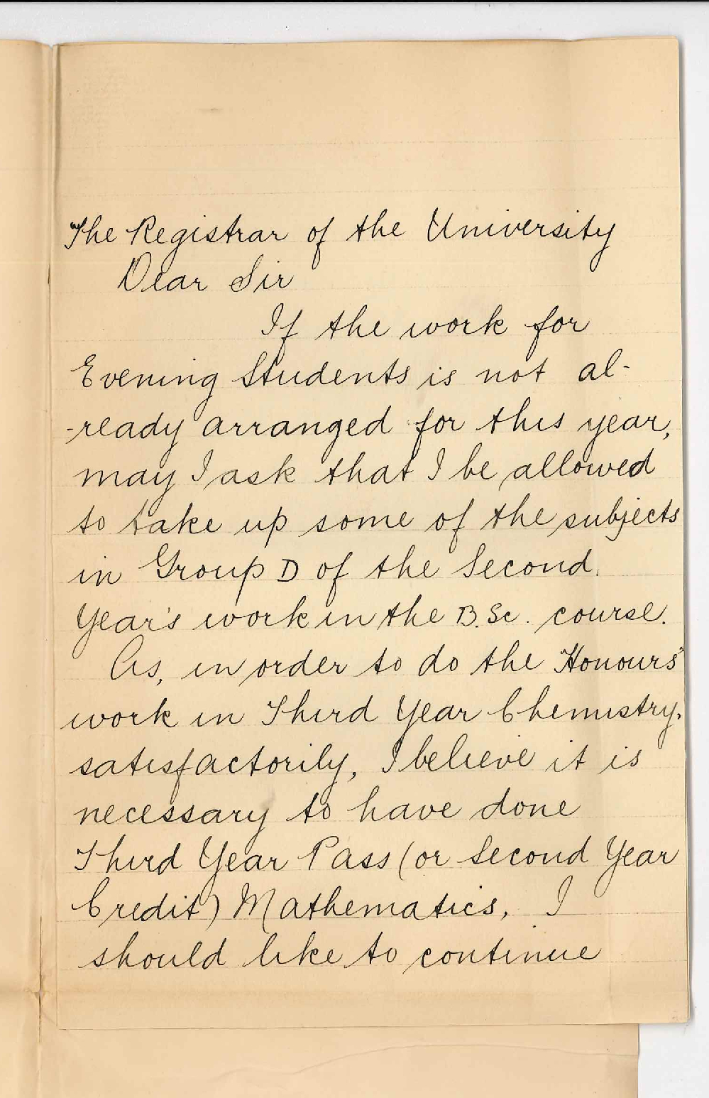 May Burgess - Evening Scholar - Regarding Evening Classes