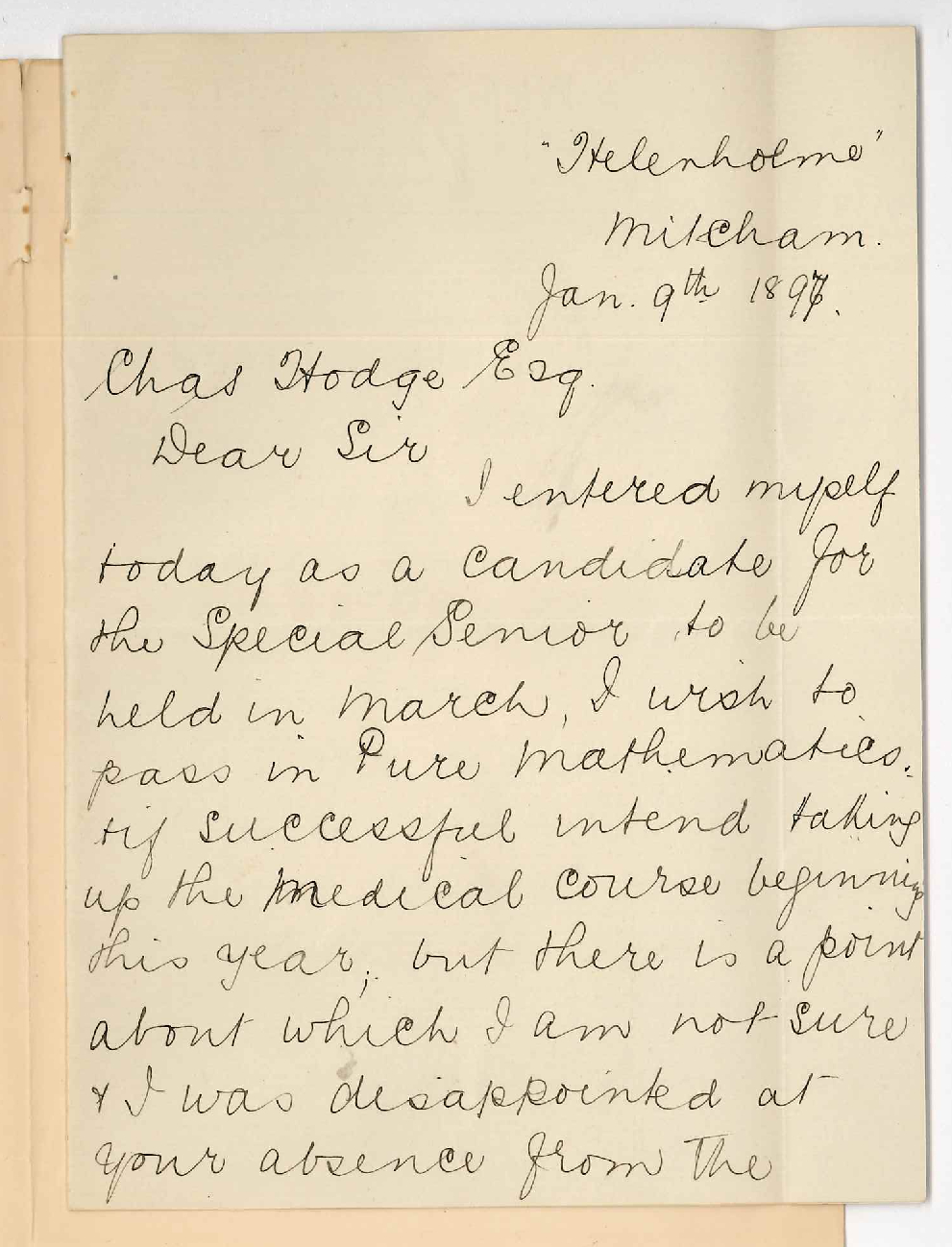 Ethel Mary Murray Ambrose - Mitcham - Re Senior Public Examination in March