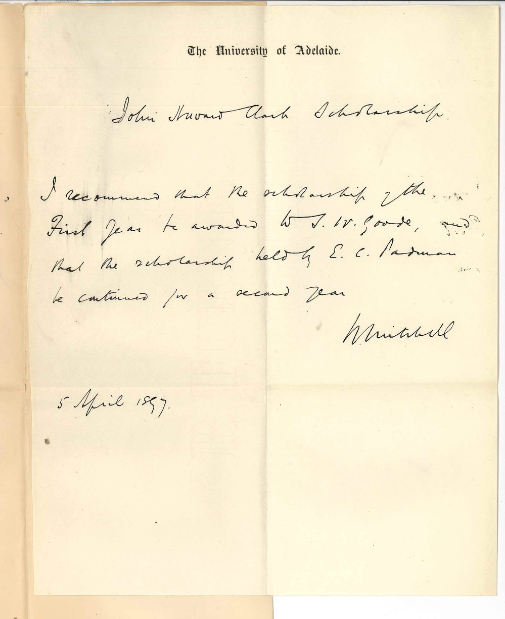 William Mitchell - The University - Recommendations J Howard Clark Scholarships